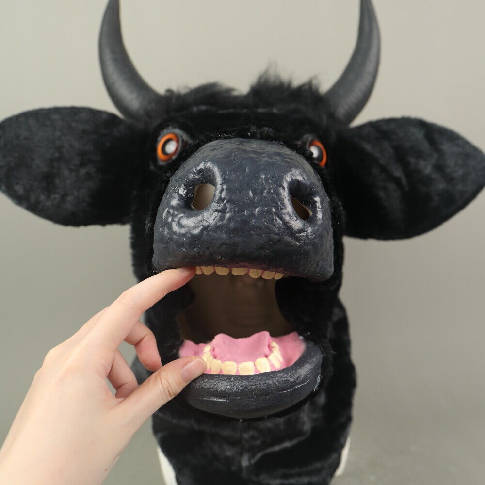 Bull Open Moving Mouth Mask Halloween Cosplay Props